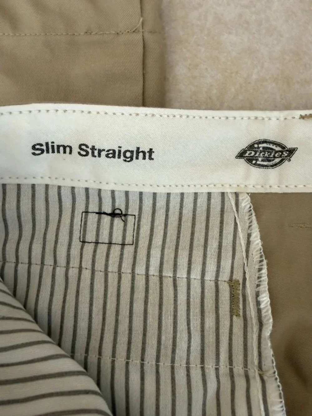 Dickies Boys 14 Slim Fit Khaki Pants Straight Leg Chino School Uniform